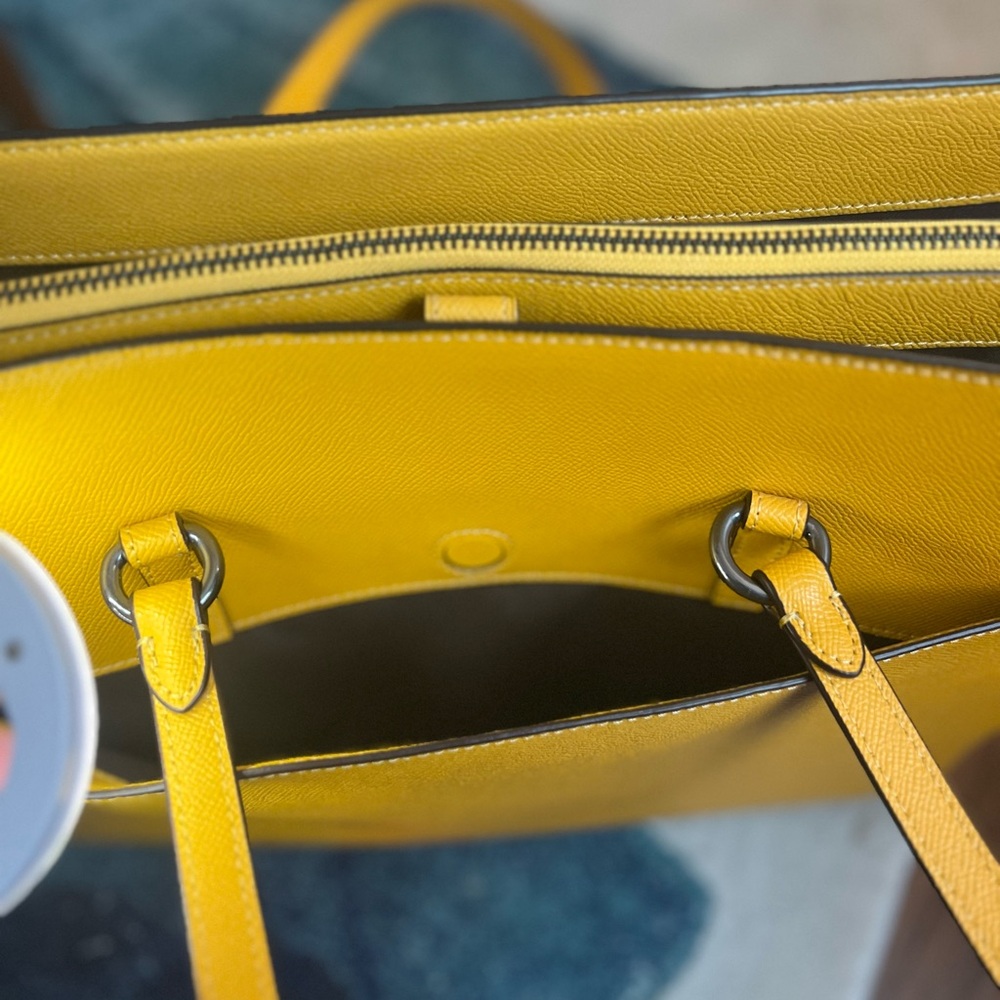 EUC Coach Yellow Work Tote - Picture 6 of 12